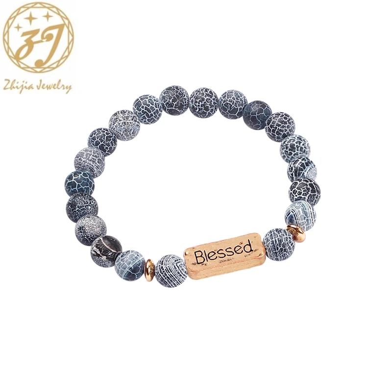 Zhijia ручной работы, бусины, браслеты, бирюзовый камень, браслет для мужчин, браслет на удачу, аксессуары, браслеты, ювелирные изделия - Окраска металла: G1160-1