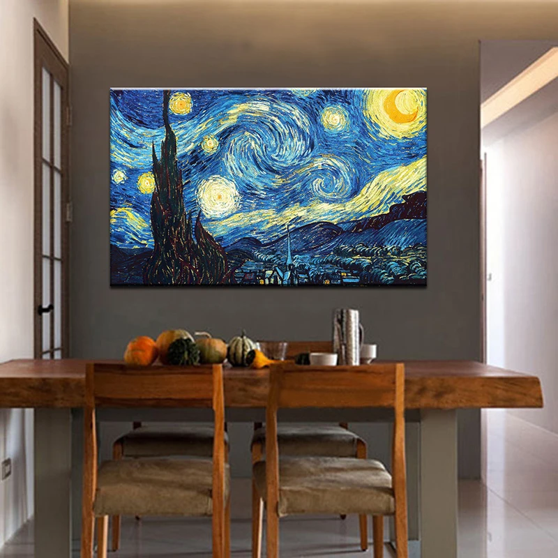 Большая звездная ночь Винсента Ван Гога ручная Репродукция картина маслом на холсте настенная художественная картина для гостиной домашний декор