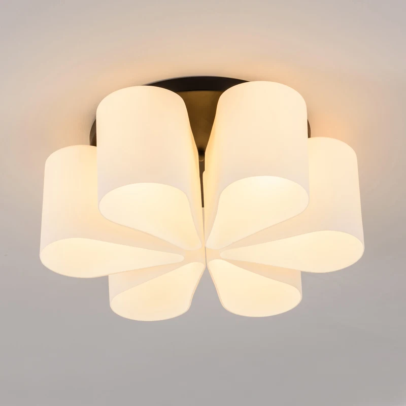 

American Country Romantic Flower Ceiling Light Simple Living Room Warm Round Country Learning Light Kids RoomCreative personali