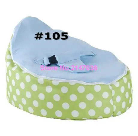 Green polka with blue / white / pink harness seat Designer hot-sale baby bean bag