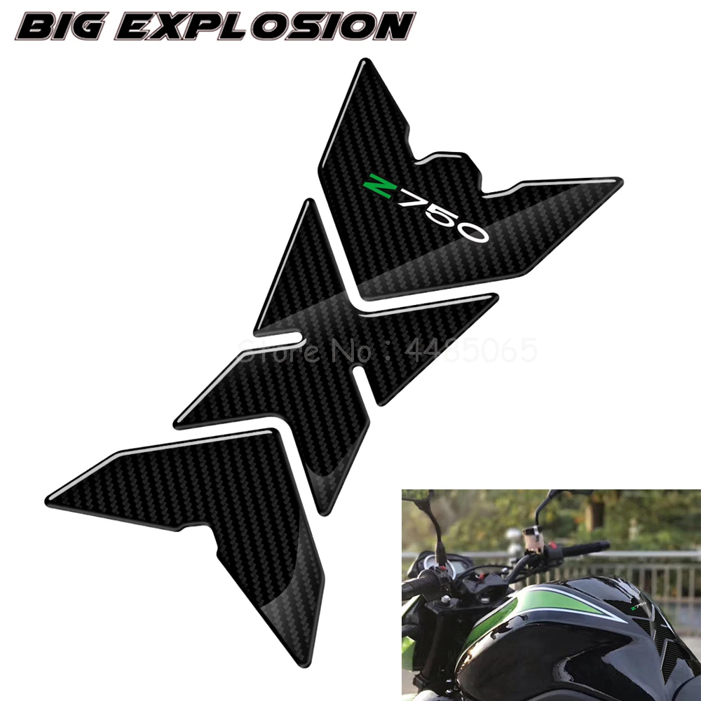 

For Kawasaki Z750 ZR750 2007-2012Motorcycle 3D carbon motorcycle tank Protector sticker motorcycle stickers