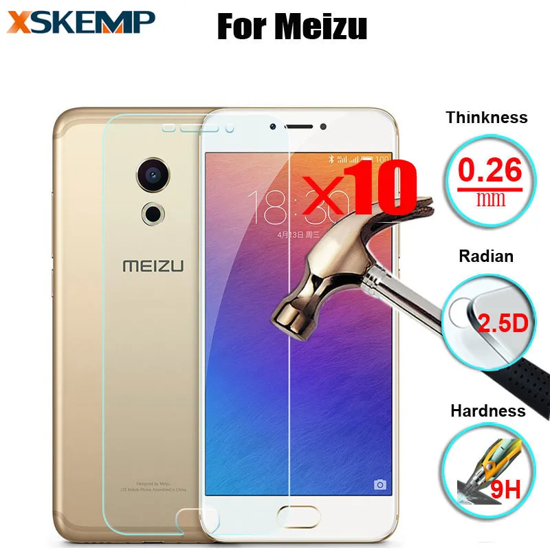 XSKEMP 10Pcs 2.5D Anti-Scratch 9H Tempered Glass For Meizu MX5 MX4 MX3 MX2 Pro5 Meilan Note Note2 Note3 Metal Screen Protector | Мобильные
