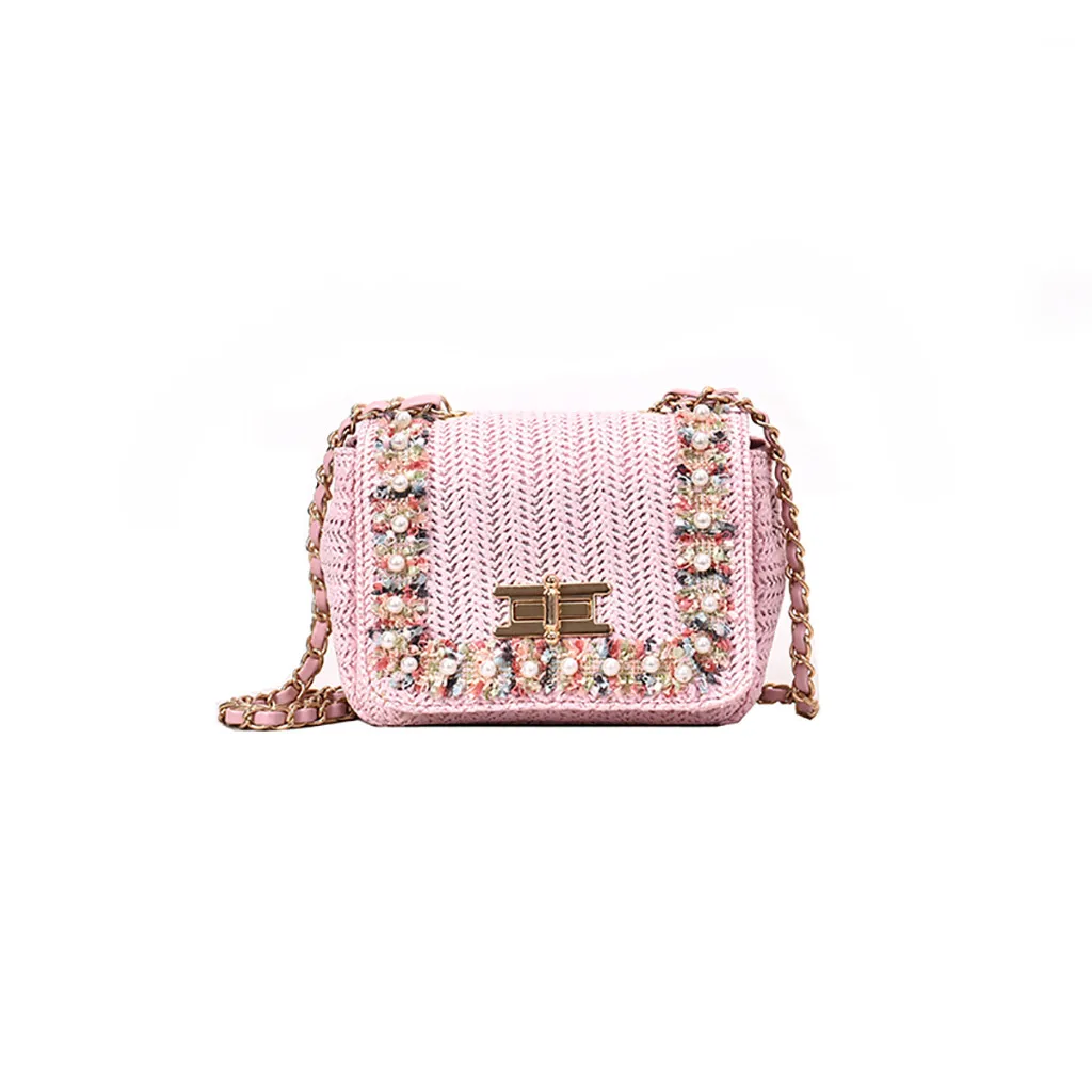 

MOLAVE Handbags solid bags for Women 2019 Wild Pearl Chain Shoulder handbag Strap Crossbody Fashion Shoulder Bag women straw9426