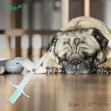 X 80 шт 134,2 кГц ПЭТ микрочип 1,25*7 мм собака ID чип пластиковый шприц для рыбы голубь