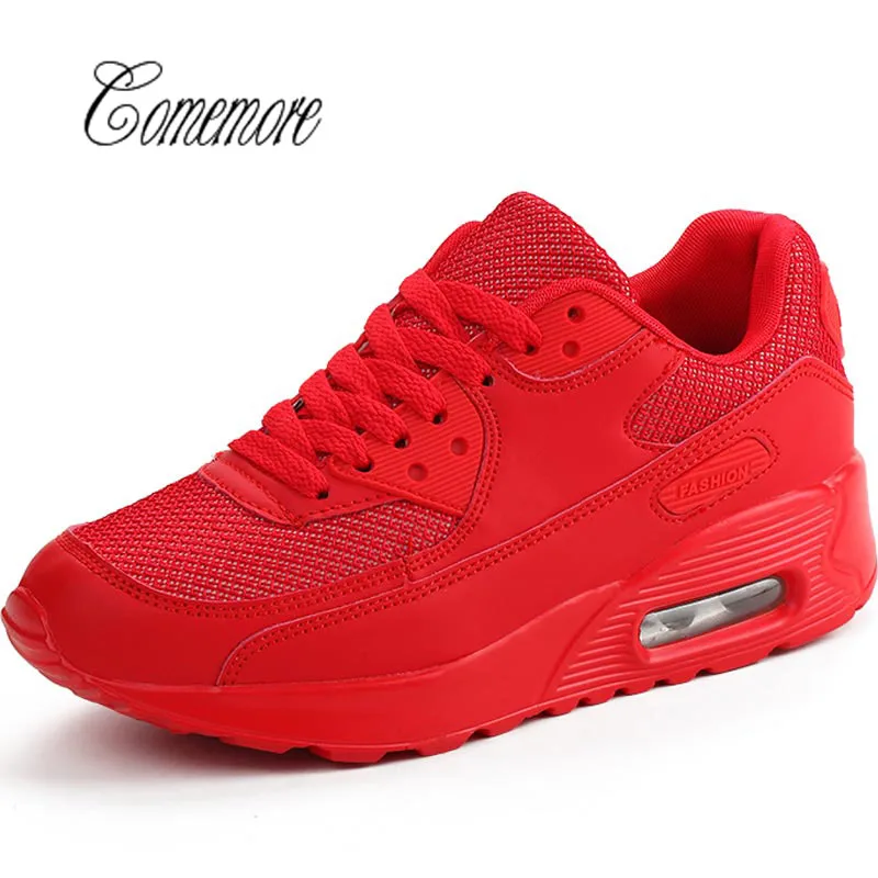 

Comemore Breathable Women's Sport Shoes Sports Sneakers Men Running Shoes For Women Tennis Shoes Woman Summer Train Red