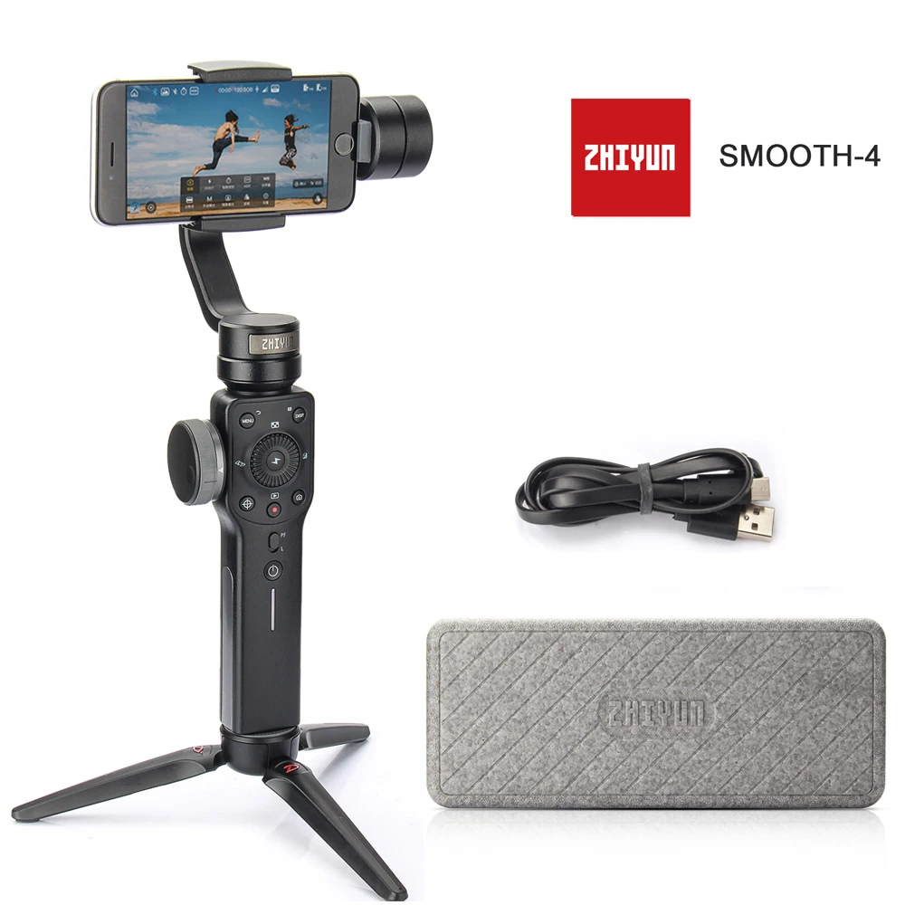 Zhiyun Smooth4 smooth 4 3 осевой Ручной Стабилизатор для смартфона экшн камера iPhone X 8 Gopro Hero 5