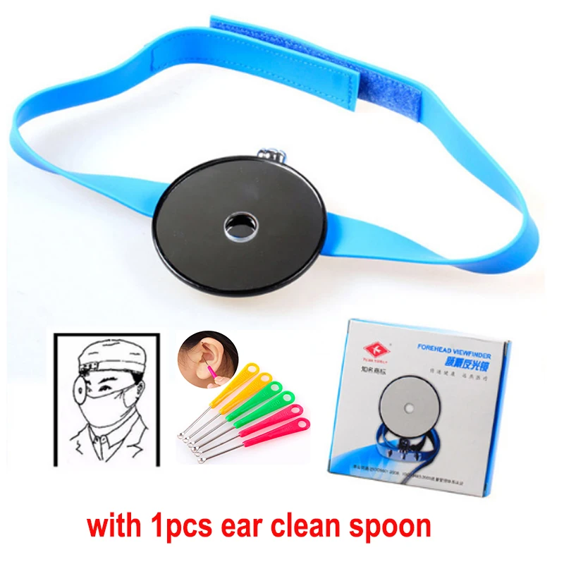 

Medical forehead wear reflective mirror frontal zone mirror otolaryngology head mirror forehead viewfinder add ear clean spoon