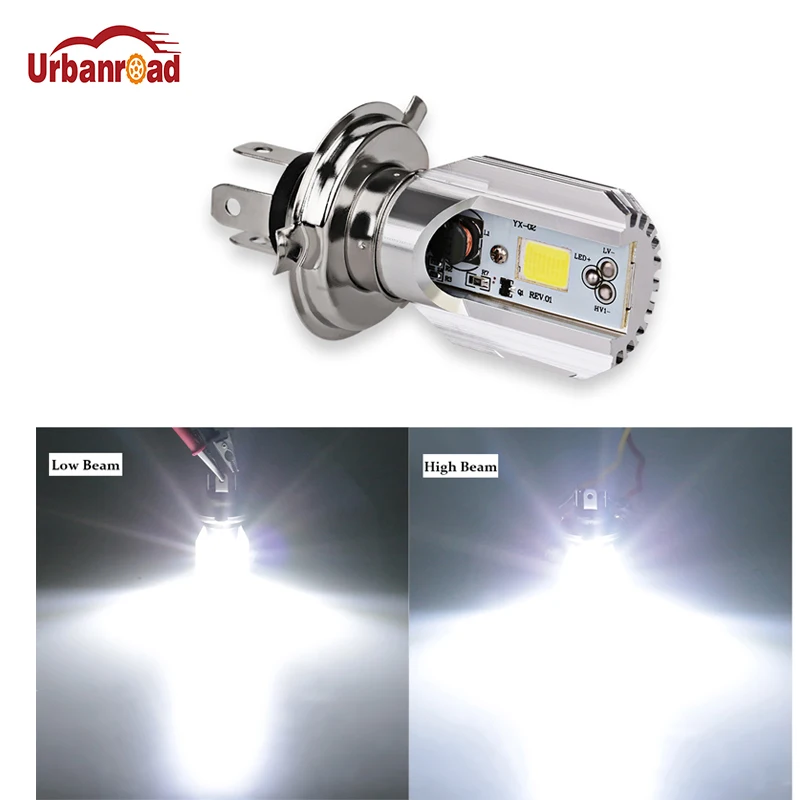 Urbanroad 1Pcs H4 6000K 12V HS1 Led Motorcycle Scooter Bulb Motorbike h4 Headlight Motorcycle Moped Light Bulbs - AliExpress Mobile