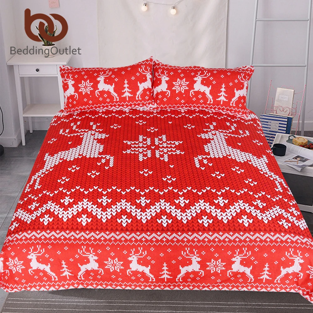 Buy BeddingOutlet Christmas Bedding Set Red and White