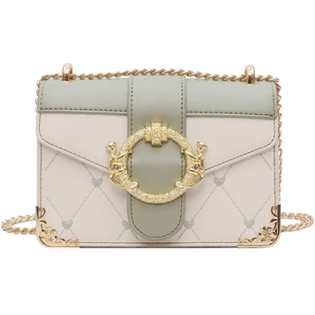 

2019 Fashion Metal Lock Mini Small Square Pack Shoulder Bag Crossbody Package Clutch Women Designer Wallet Handbags Bolsos Mujer