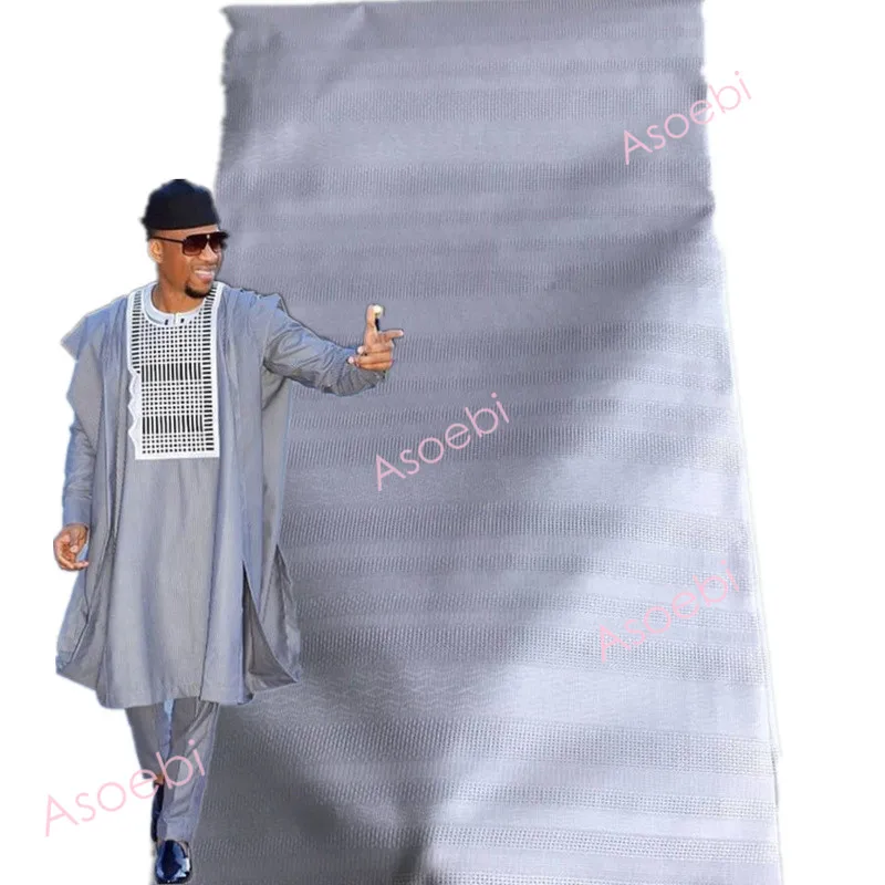 Aqua/небесно-голубой/бежевый Африканский Atiku хлопок ткань мягкий хлопок Atiku материал Продвижение цена для изготовления мужская одежда 5 ярдов 30