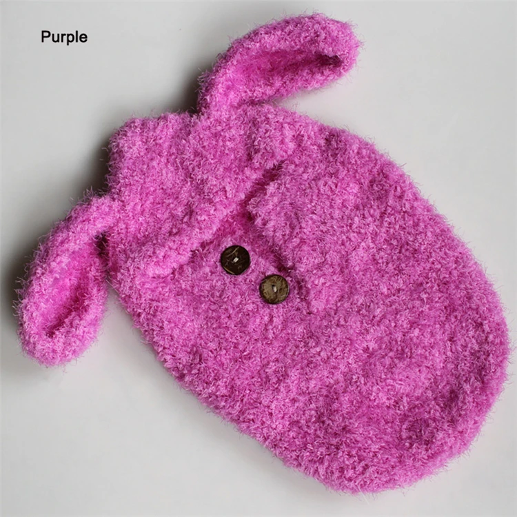 Macio com Orelha de Uma Bolsa de Dormir Bebê Recém-nascido Fotografia Adereços Crianças Traje Envoltório Foto Acessórios Recém-nascidos Prop Quente Peça 10 Cheap Chapéus e bonés