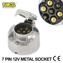 Tirol 7-Pin Trailer Socket Heavy-Duty 7-Pole Round Pin Socket 12V Towbar Towing Socket N Type -Vehicle End T10159c FreeShipping
