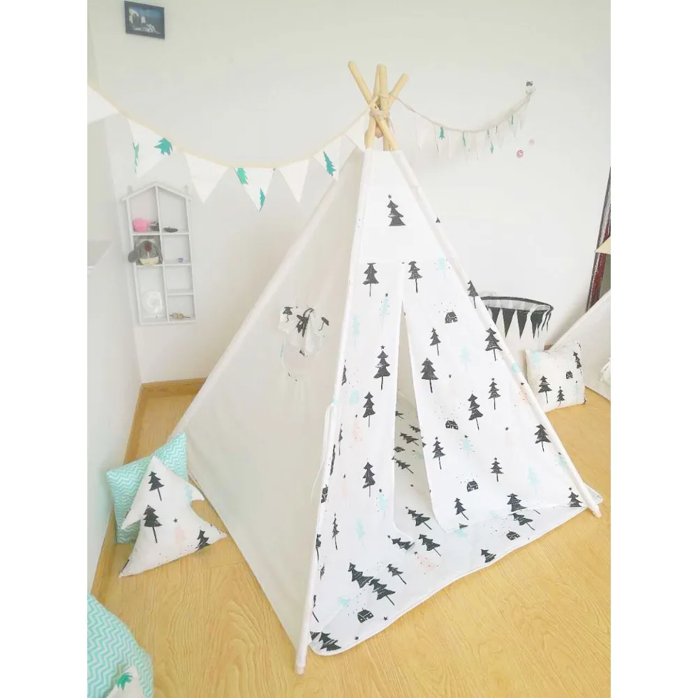 Дерево дизайн детская игрушечная палатка, типи, палатка teepee, палатка-вигвам для детей детский игровой домик