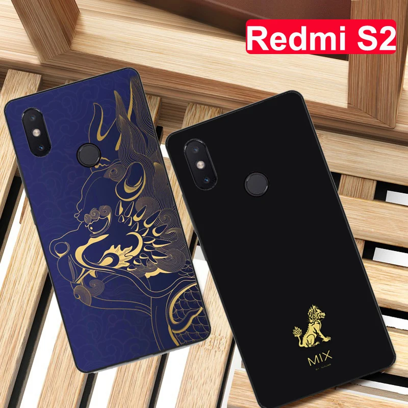 Чехол синего цвета для xiaomi redmi S2 мягкий чехол из ТПУ 2 S чехлы мобильных