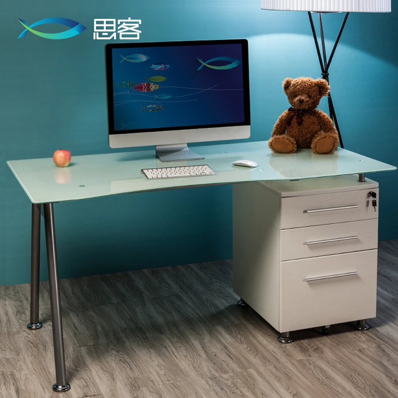 Best Off Glass Studio Desk Minimalist Home Computer Desk Table