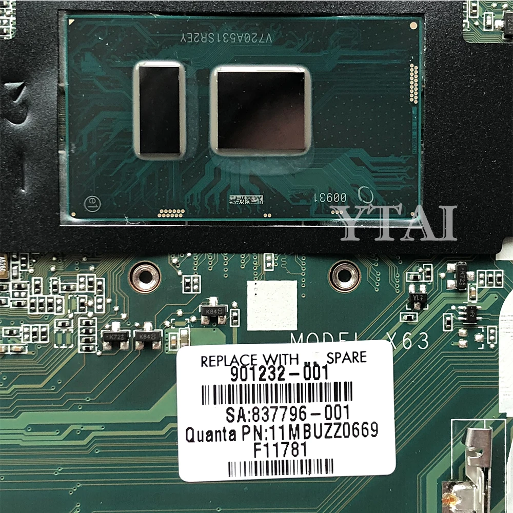 

YTAI I5-6200U for HP Probook 450 G3 470 G3 laptop motherboard 901232-001 837796-001 SR2EY I5-6200U DDR4 mainboard 100% tested