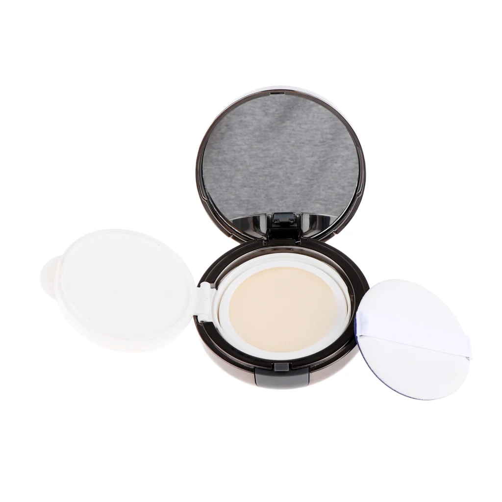 Travel Compact-Sized Portable Empty Air Cushion Puff Container Dressing Box with Inner Case, Powder Puff, Sponge, Mirror
