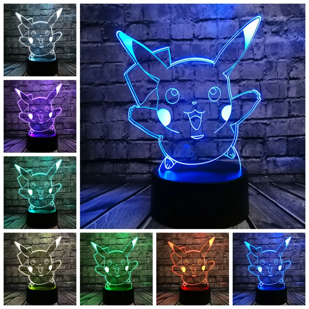 Мультфильм Kawaii японский Покемон Гоу игры 3D светодиодный USB лампа питомец Пикачу Красочный ночник детские игрушки подарок Новинка освещение