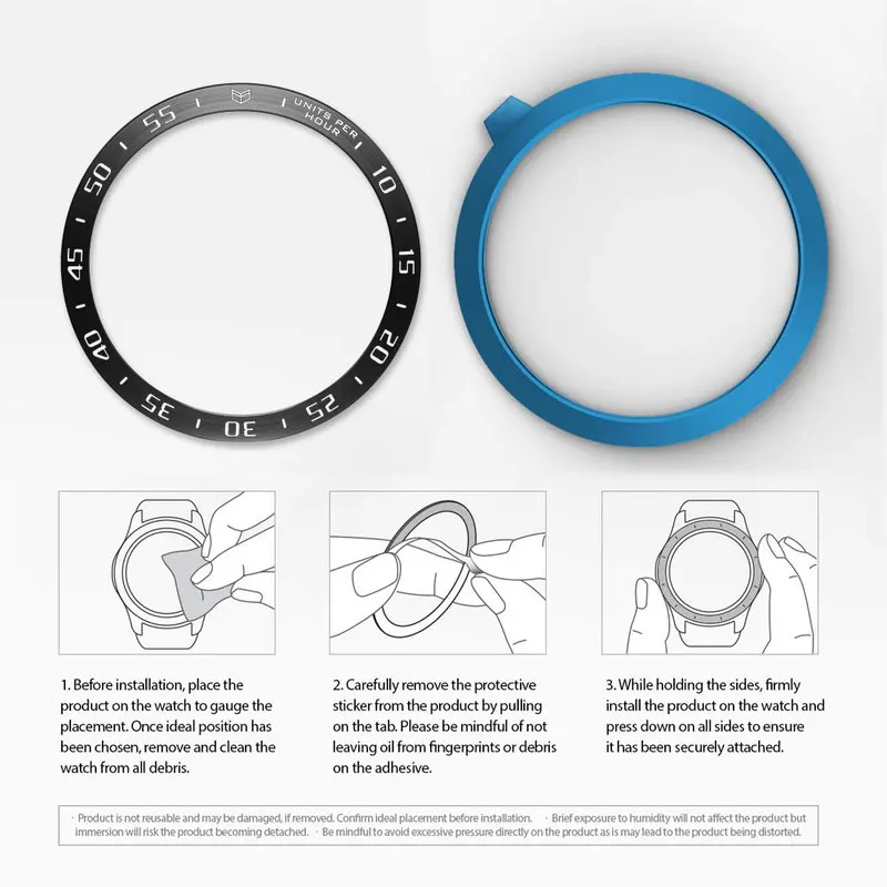 

Smart Watch Cover for Samsung Galaxy Watch 42MM 46MM Bezel Ring Adhesive Cover Anti Scratch Metal Smart Ring Screen Protector