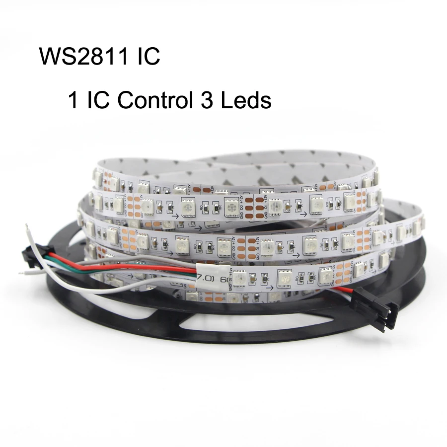 1 м 2 3 5 Светодиодная лента WS2811 IC Водонепроницаемая DC 12 В 5050 SMD rgb Dream Color