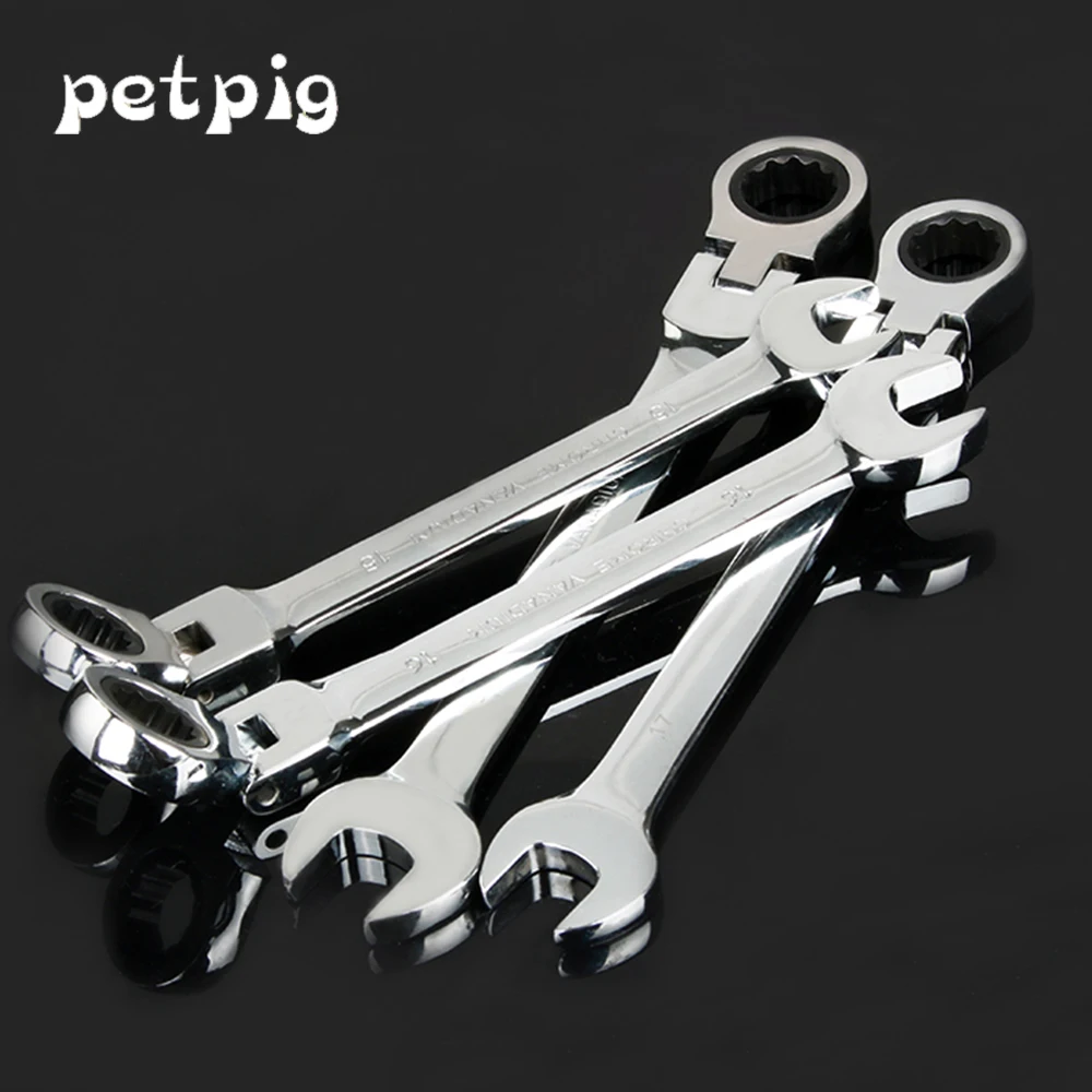 Набор ключей с трещоткой Petpig 6 11 мм ручные инструменты хромированный гаечный ключ