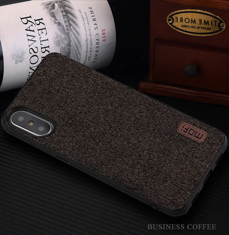 MOFi Fabirc Case For iphone X Case Cover Silicone Edge Shockproof Men Business For iphone X Back Cover For iphonex  Case iphone 6s plus phone case