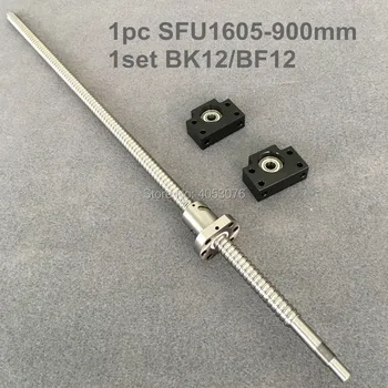 

Ball screw SFU RM 1605- 900mm Ballscrew with end machined+ 1605 Ballnut + BK/BF12 End support for CNC