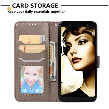 

30pcs PU Leather Flip Wallet Case for Samsung Galaxy J8 2018/ A6 Plus(2018)/A9 Star Lite Phone Cover Elephant Fireworks Case