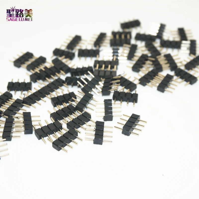 

100pcs/lot 4Pin 5pin Needle Connector Male Plug Connector Adapter no welding solderlFor RGB 5050 LED Strip Lights Tape Connect