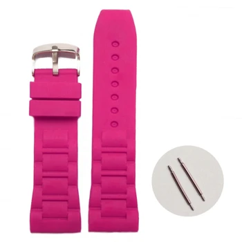 

26mm Hot Sell Magenta Silicone Jelly Rubber Ladies Watch Band Straps WB1059J26JB