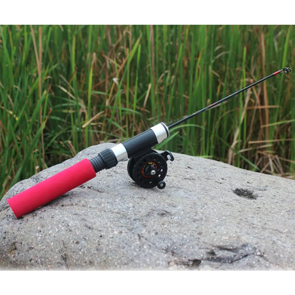 Winter Telescoping Carbon Ice Fishing Rod Mini Pole Fishing Tackle