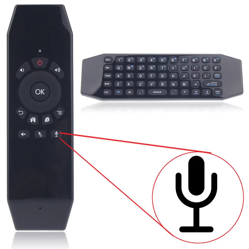 

2.4G Fly Air Mouse T5 Wireless Remote Control Wireless Qwerty Keyboard Voice for Smart TV TV box T95Z Plus/X96 mini Projector