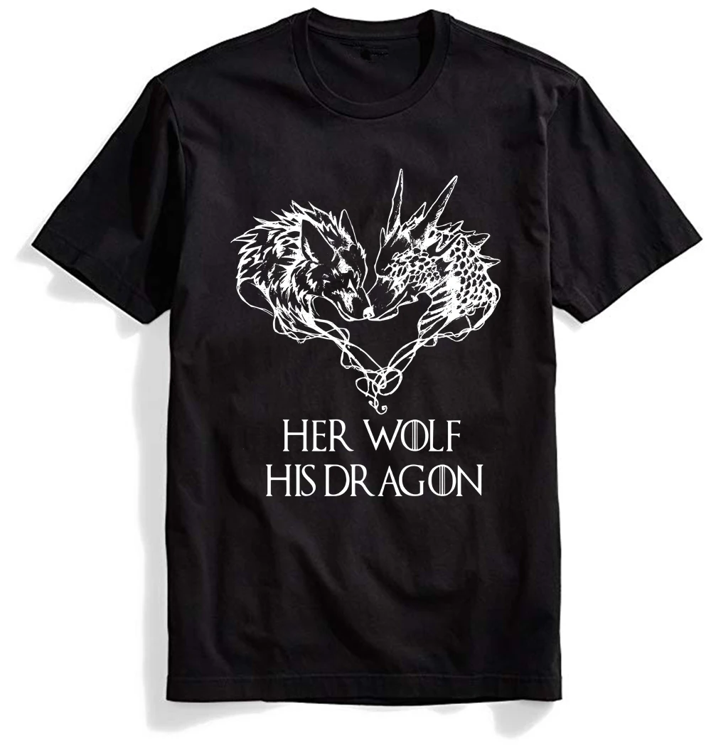 

New DRAGON MOTHER JON SNOW HER WOLF HER DRAGON tshirt Short-Sleeve Cotton T-Shirt for Men Women Winterfell Womens T Shirt TEE