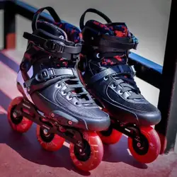 2019 Оригинал Powerslide Тау TRINITY 3*90 мм углеродного волокна скоростные роликовые коньки для взрослых Обувь для роликов, скейтборда Бесплатная