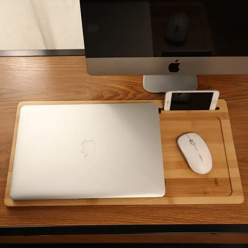 Bamboo Lap Desk Board Multi Tasking Laptop Tablet Cellphone Stand