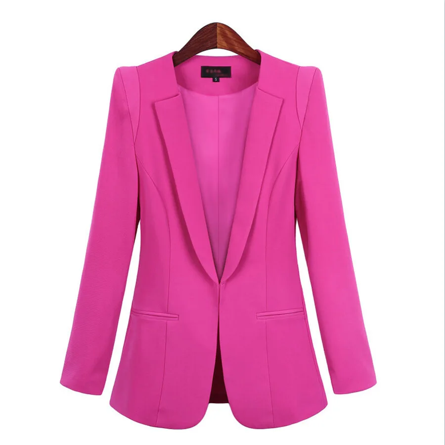 Модный стиль, летний зимний Блейзер, куртки, тонкий синий кардиган, верхняя одежда, пальто для деловых девушек, досуг, Blaser Femme WDC458 - Цвет: Rosered