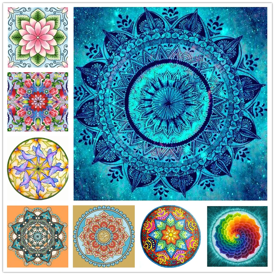 

Mandala disk Diy Diamond painting kit 3D round drill Diamond mosaic full cross stitch Crafts Needlework religious decor DW650