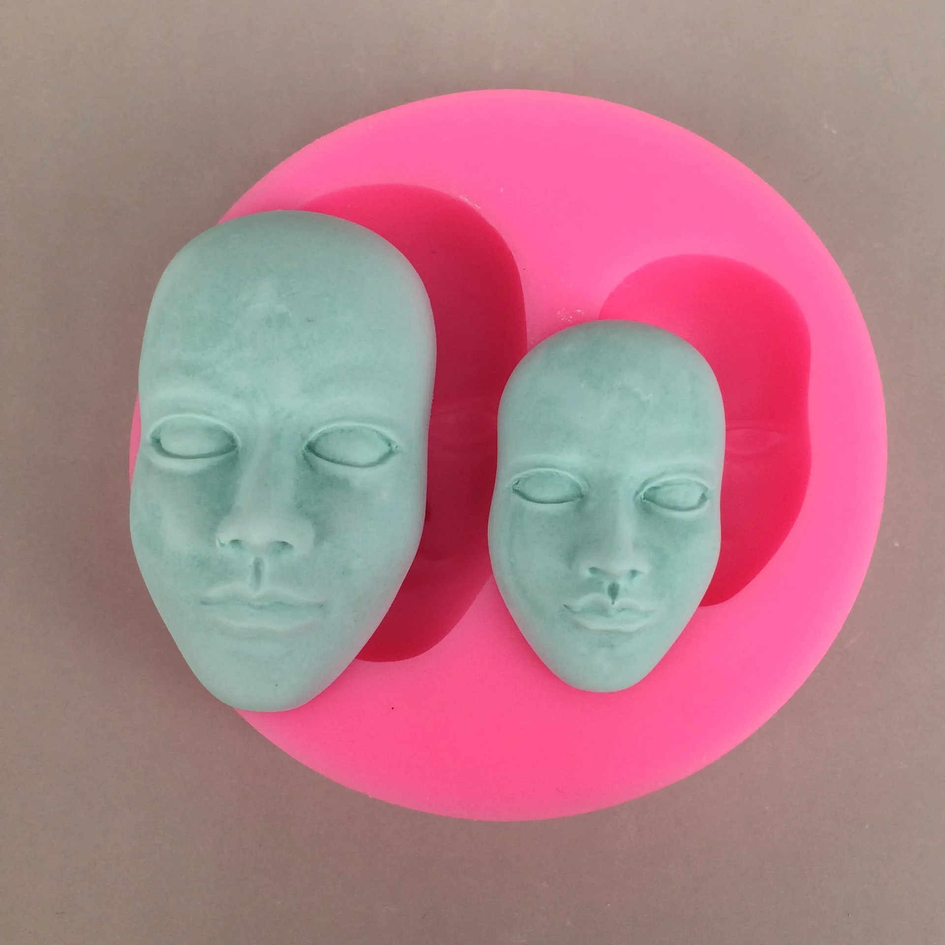 

Small Doll face mould for cake baking toy handmade silicone chocolate biscuit sugar craft clay face mold