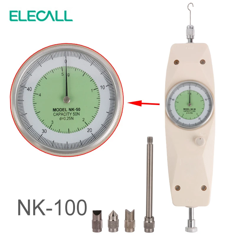 ELECALL NK 100 アナログダイナモ力測定器推力テスターアナログプッシュプルフォースゲージテスターメーター|Force Measuring  Instruments| - AliExpress