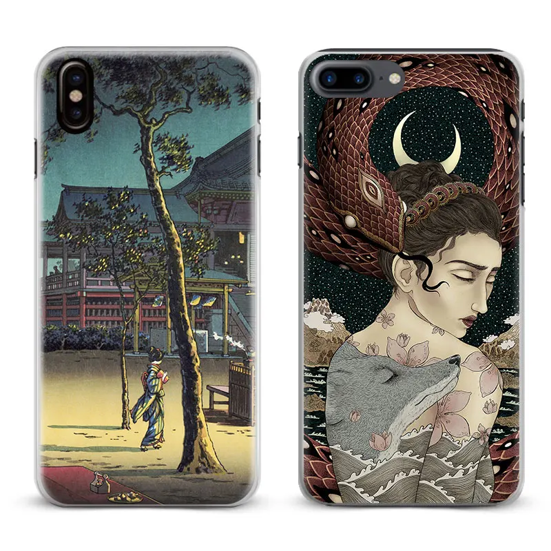 

Ukiyo-e Japanese style Art Coque Phone Case Cover Shell For Apple iPhone X 8Plus 8 7Plus 7 6sPlus 6s 6Plus 6 5 5S SE