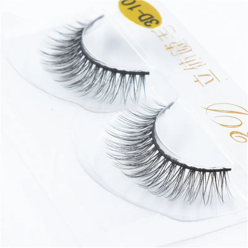 10 Pairs Natural Long Eye Lashes 3d Cross Multilayer Cotton Thread