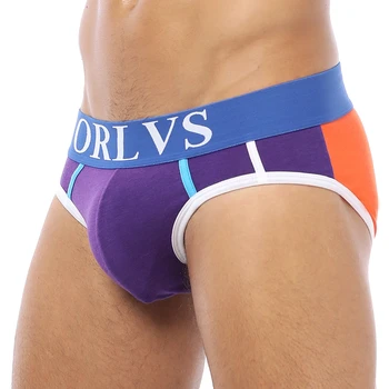 

ORLVS Sexy Men Briefs Soft Breathable Underwear Comfortable Solid Underpants Homme Panties
