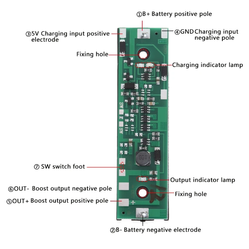 Удлинительный модуль литиевой батареи зарядная коробка с одновременной зарядкой разрядки Ups-защита интегрированная плата