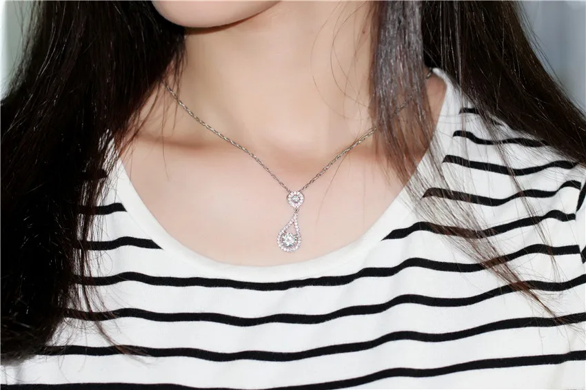 USA STOCK Uloveido Silver Color Bridal Jewelry Sets White Crystal Necklace and Earrings Indian Jewelry Set Wedding Gifts Y118 5 Y116 (4)