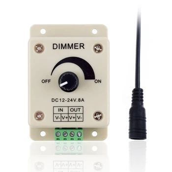 

DC12-24V 8A 96W LED Dimmer Switch with DC Wire Adjustable Brightness Lamp Strip Driver Single Color Light Controller JQ