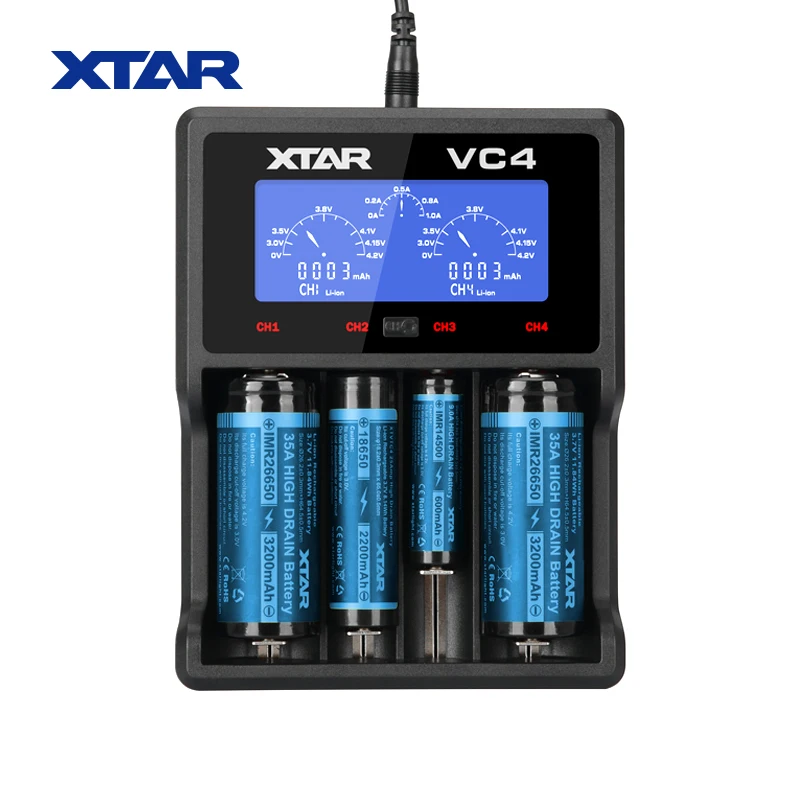 Универсальное зарядное устройство XTAR VC4 с ЖК дисплеем USB Ni MH литий ионная батарея