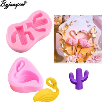 

C297 3D Cactus Flamingo Epoxy UV Resin Silicone Molds Fondant Cake Decorating Tools Gumpaste Chocolate Candy Clay Resin Moulds