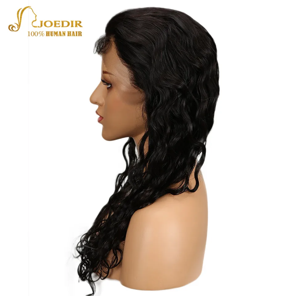 Joedir бразильские волнистые волосы парик их натуральных волос Кружева передние парики черные женские кружевные передние человеческие волосы парики с волосами младенца