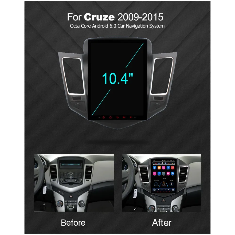 Cheap C600 Vertical 10.4" 9.7" Android 6.0 Car DVD For Chevrolet Cruze 2009 2010 2011 2012 2014 Radio GPS Navigation DAB+ 4G SIM LTE 2